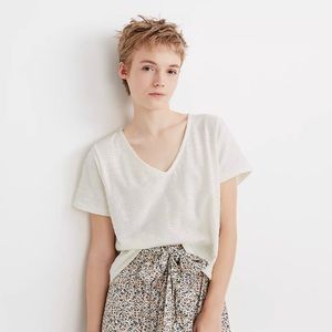 Madewell Textured V-Neck Setlist Boxy Top
